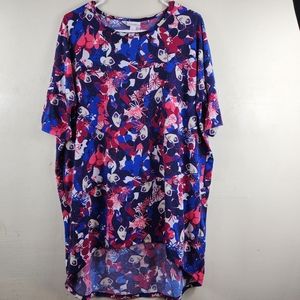 Lularoe Women's Small Irma Tunic Disney Maleficent Short Sleeve Stretch Shirt